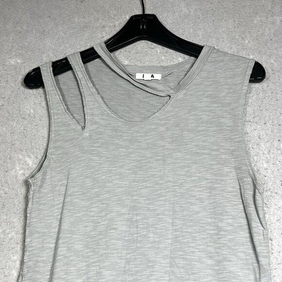 LNA Double Cut Lightweight Shift T-Shirt Tank Dress Small Gray Mini Sleeveless - Picture 2 of 11